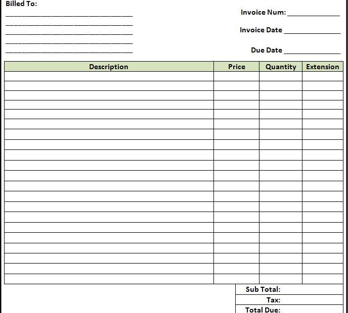 Free Printable Sample Invoice Form Printable Form 2023
