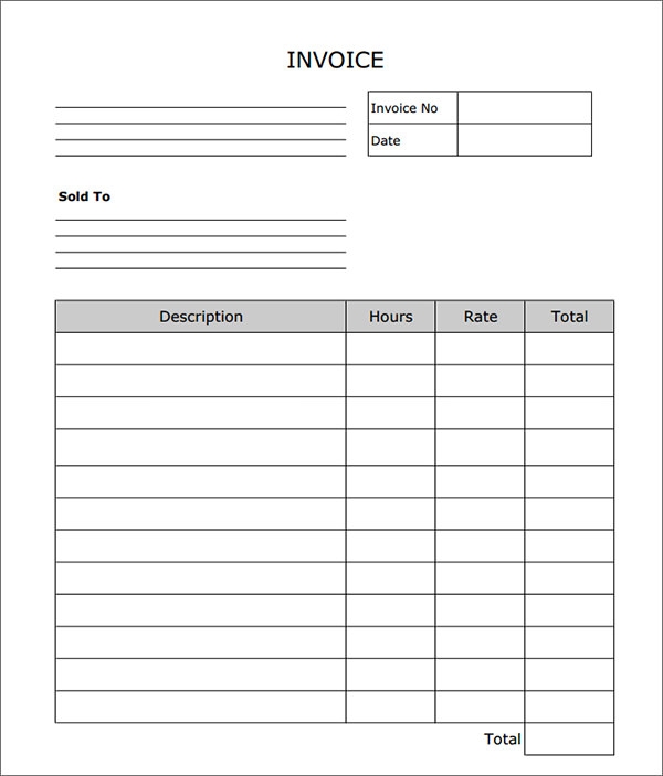 Free Printable Service Invoice Template