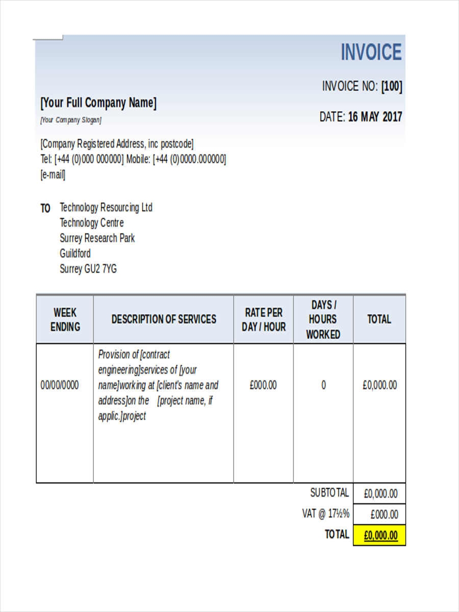 Free Printable Service Invoices Invoice