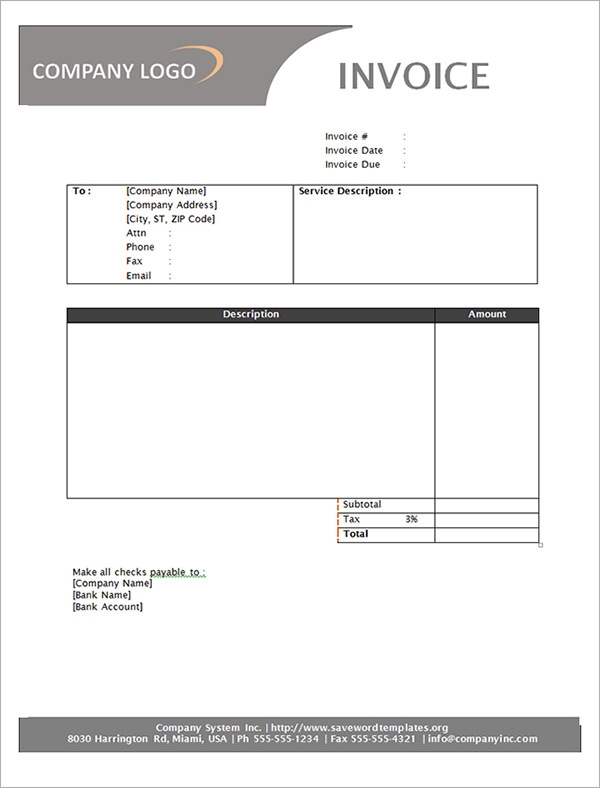 Free Printable Service Invoices Invoice