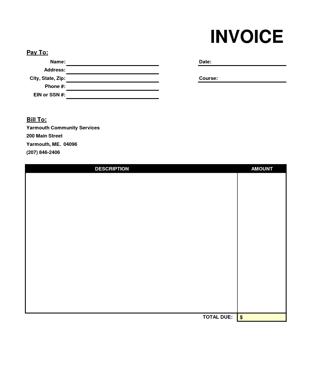 Free Printable Simple Invoice Form Printable Forms Free Online Free Printable Simple Invoice Form Printable Forms Free Online