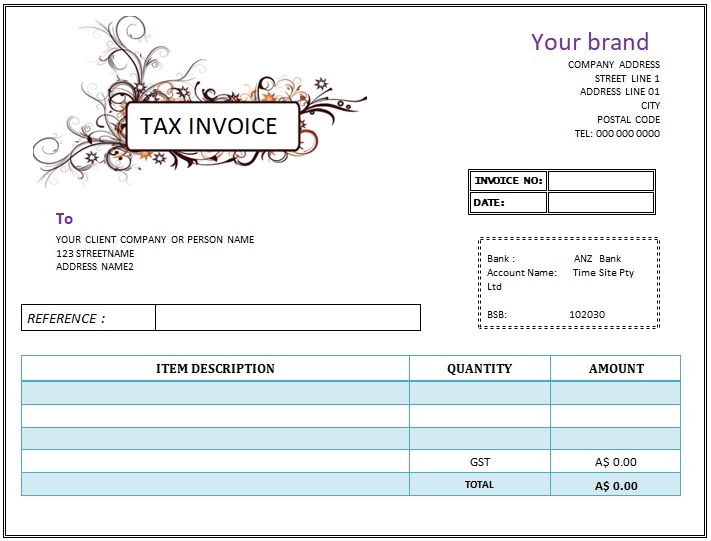 Free Printable Tax Invoice Template Australia Printable Forms Free Online