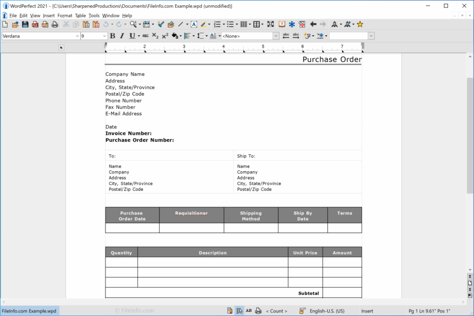 Free Printable Work Invoice Forms For Wordperfect Printable Forms