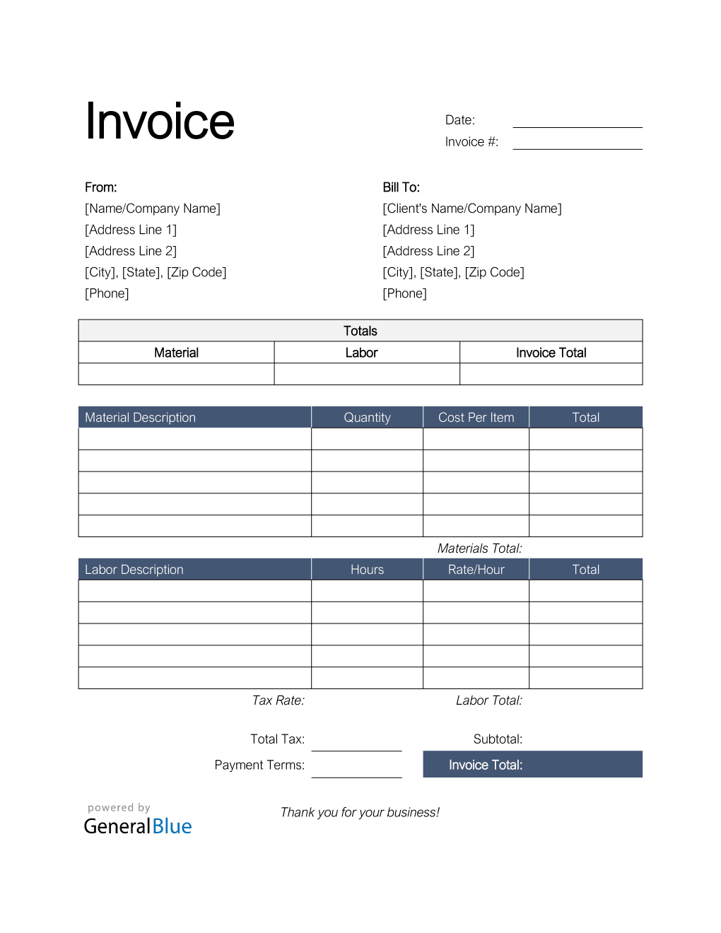 Free Printable Work Invoices FREE Printable A Z Free Printable Work Invoices FREE Printable A Z