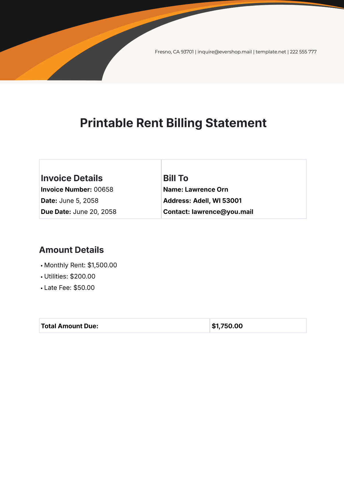 Free Rent Invoice Templates Editable And Printable