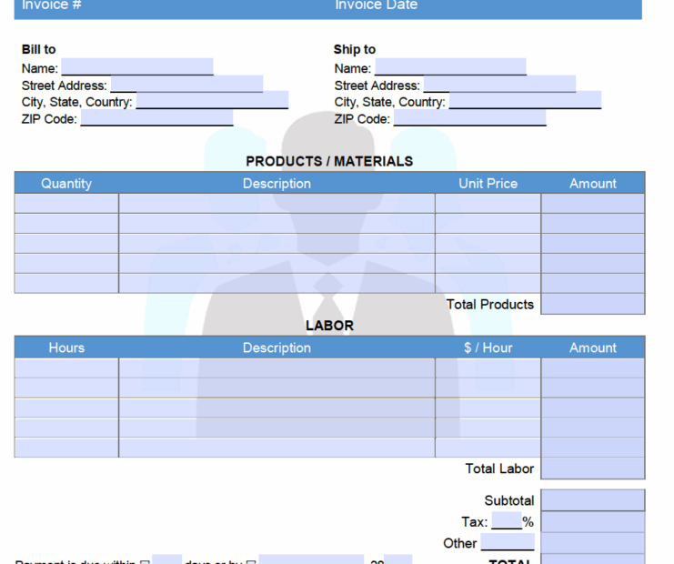 Free Self Employed Invoice Template PDF WORD EXCEL Fillable Form 2023