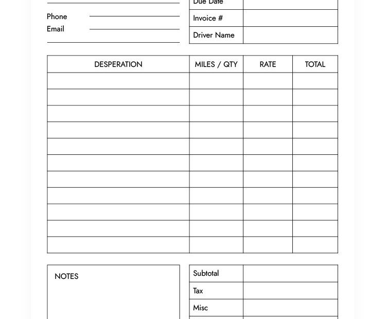 Free Simple Transport Invoice Template In Google Slides And Microsoft