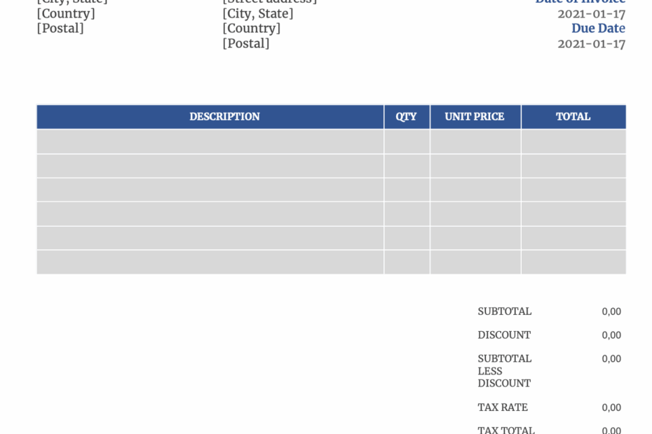 Free South Africa Invoice Template Sample 3 Download InvoiceBerry