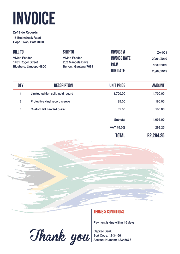Free Tax Invoice Template Excel South Africa Printabl Vrogue co