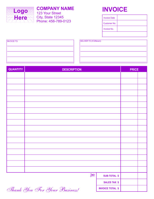 Free Template For Invoices Printable Printable Templates Free