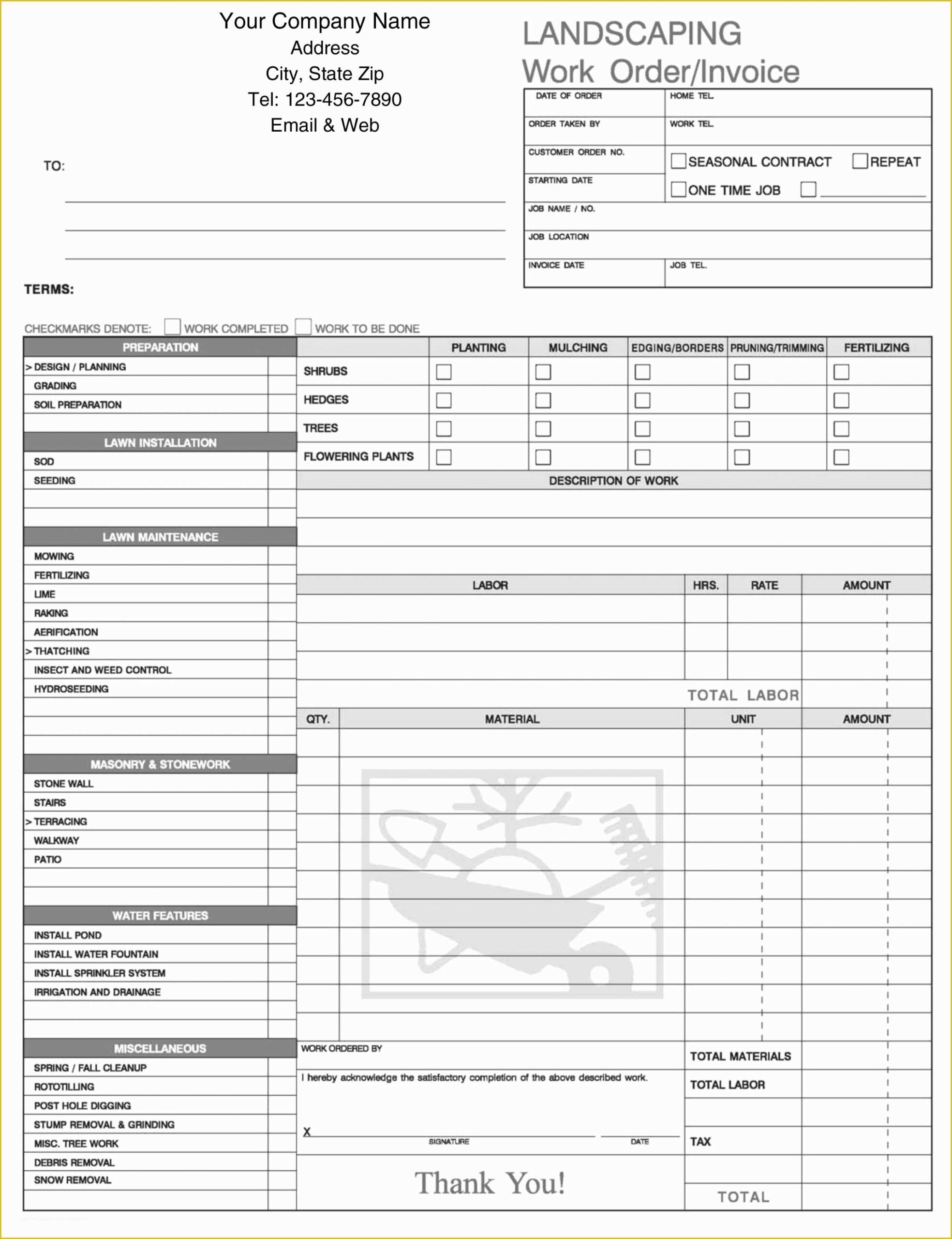 Free Tree Service Invoice Template Of Free Template Estimate Invoice 