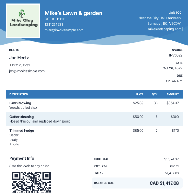 Free Tree Service Invoice Templates