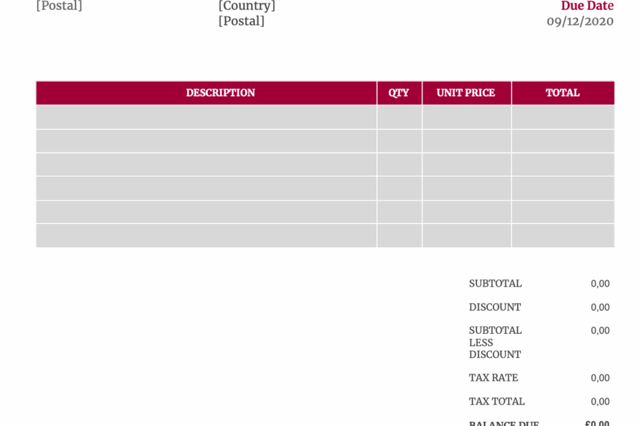 Free UK Invoice Template Sample 2 Download InvoiceBerry