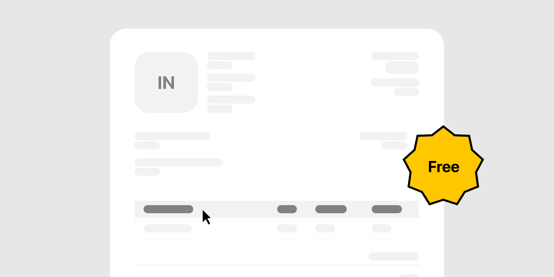 Free Usable Invoice Figma