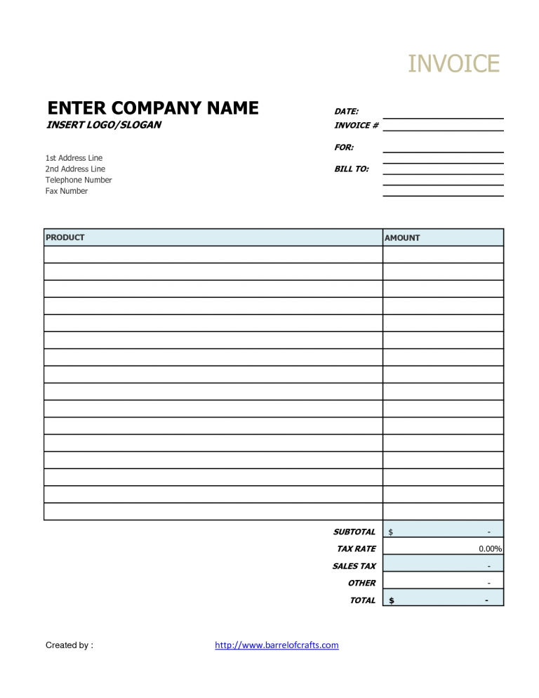 Generic Invoice Template Invoice Example