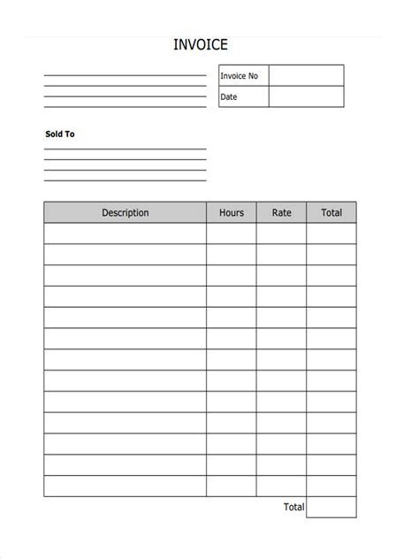 Half Sheet Sales Invoice Printable Template Bill Of Sale Forms 