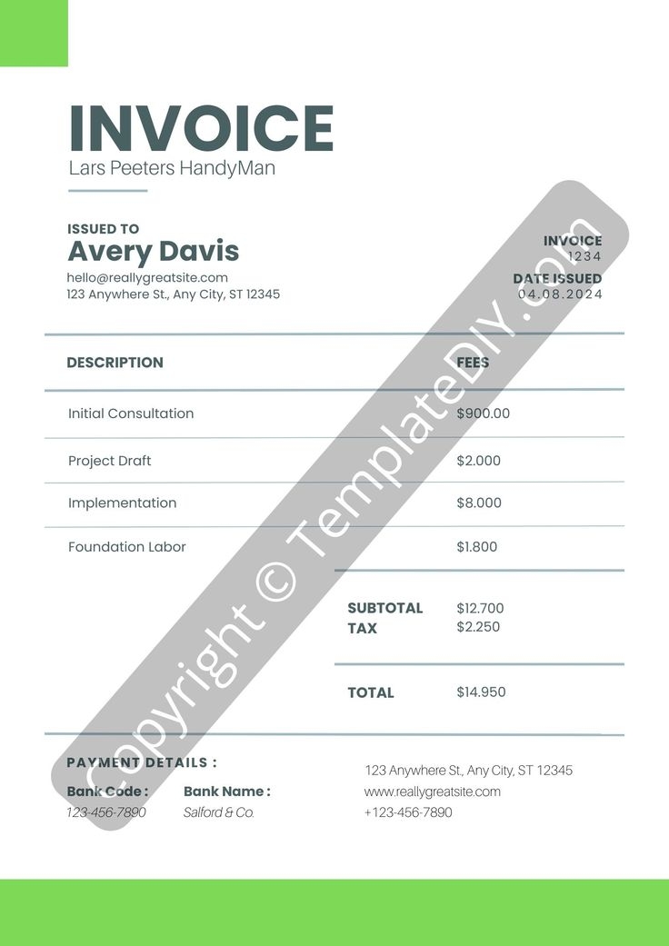 Handyman Invoice Template Printable Blank In PDF Excel Word In 2022 