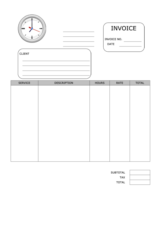 Hourly Invoice Template Printable Pdf Download