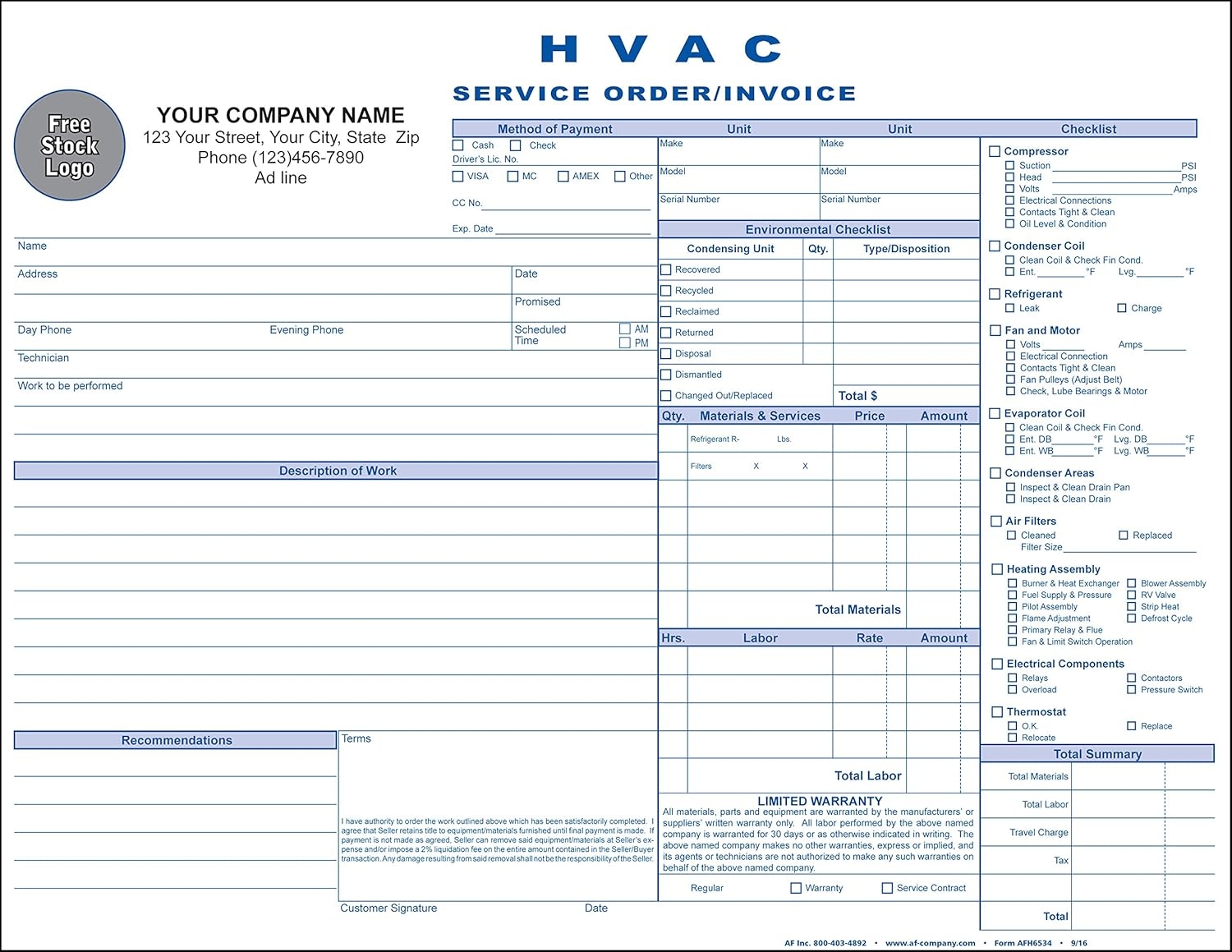 Hvac Invoices Templates Sarseh