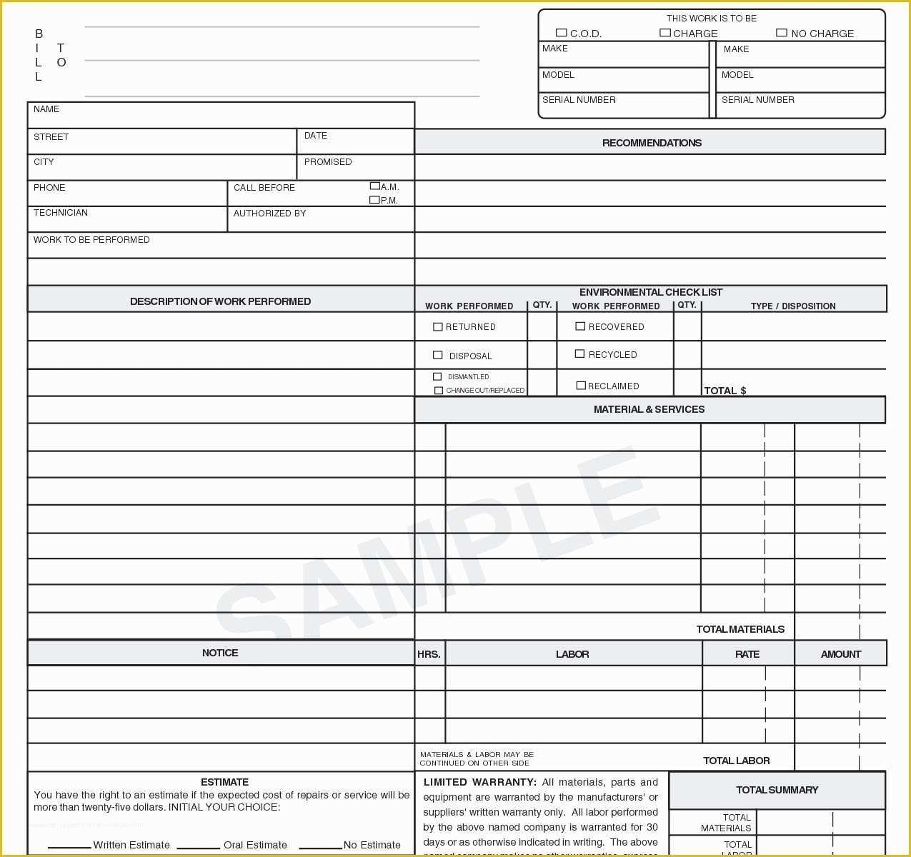 Hvac Service Invoice Template Free Of Hvac Invoice Template Expense 