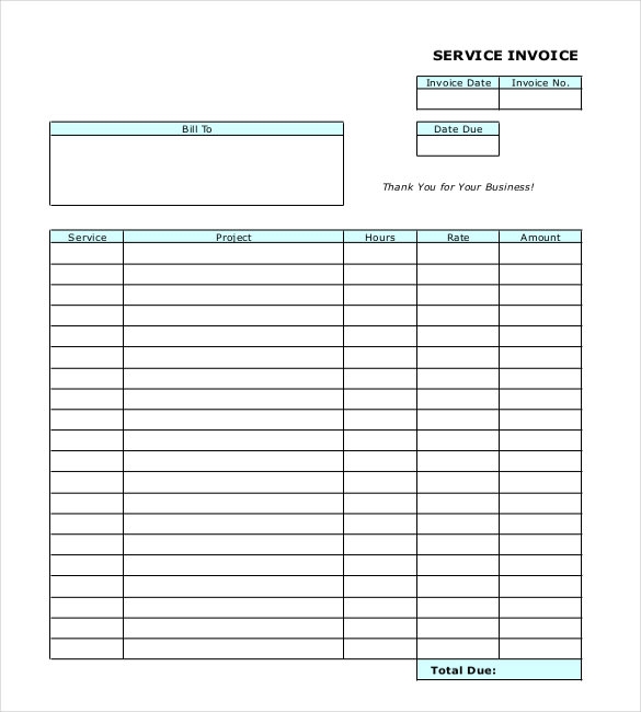 Invoice Blank Form Free Printable Honci