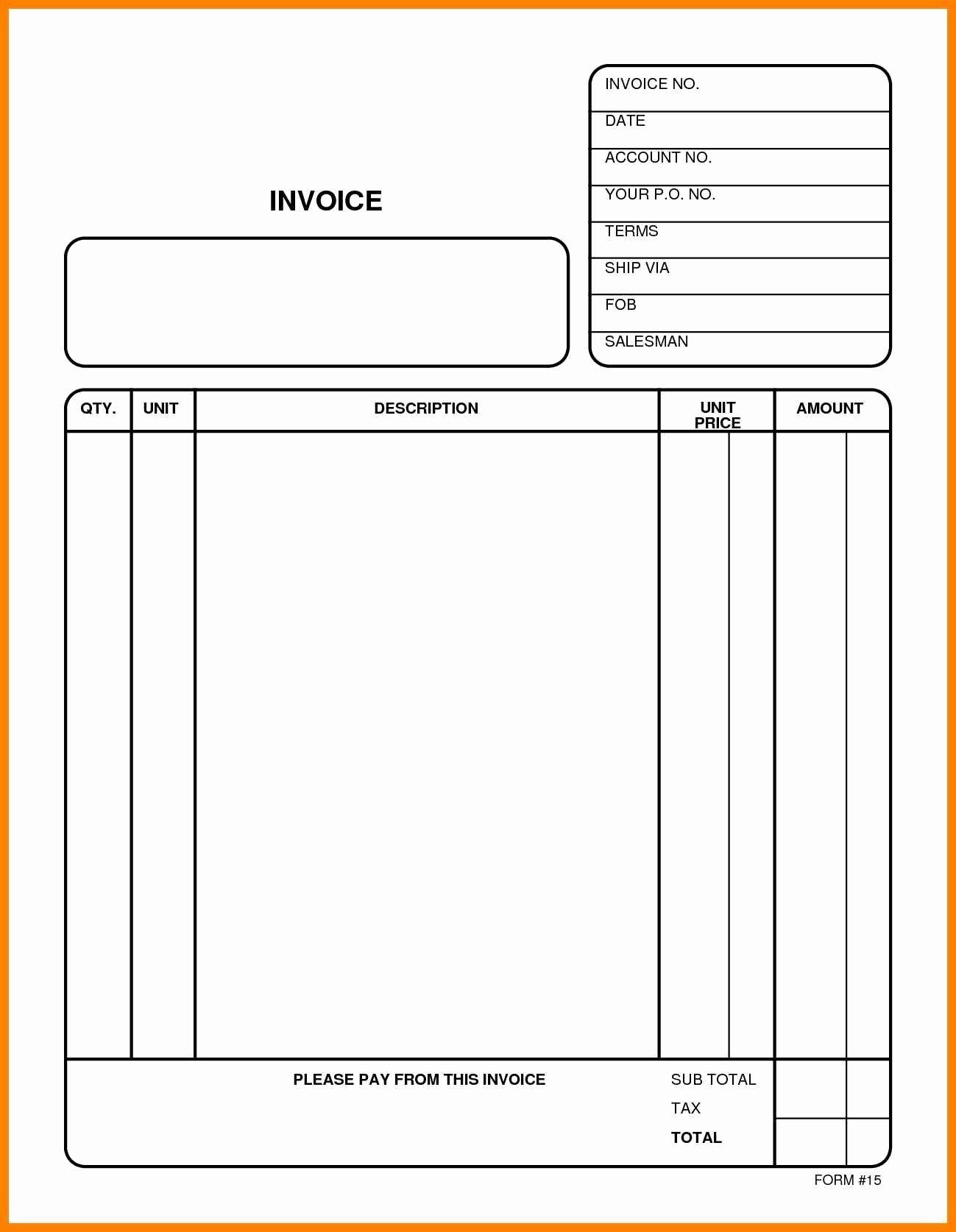 Invoice Blank Form Free Printable Printable Forms Free Online