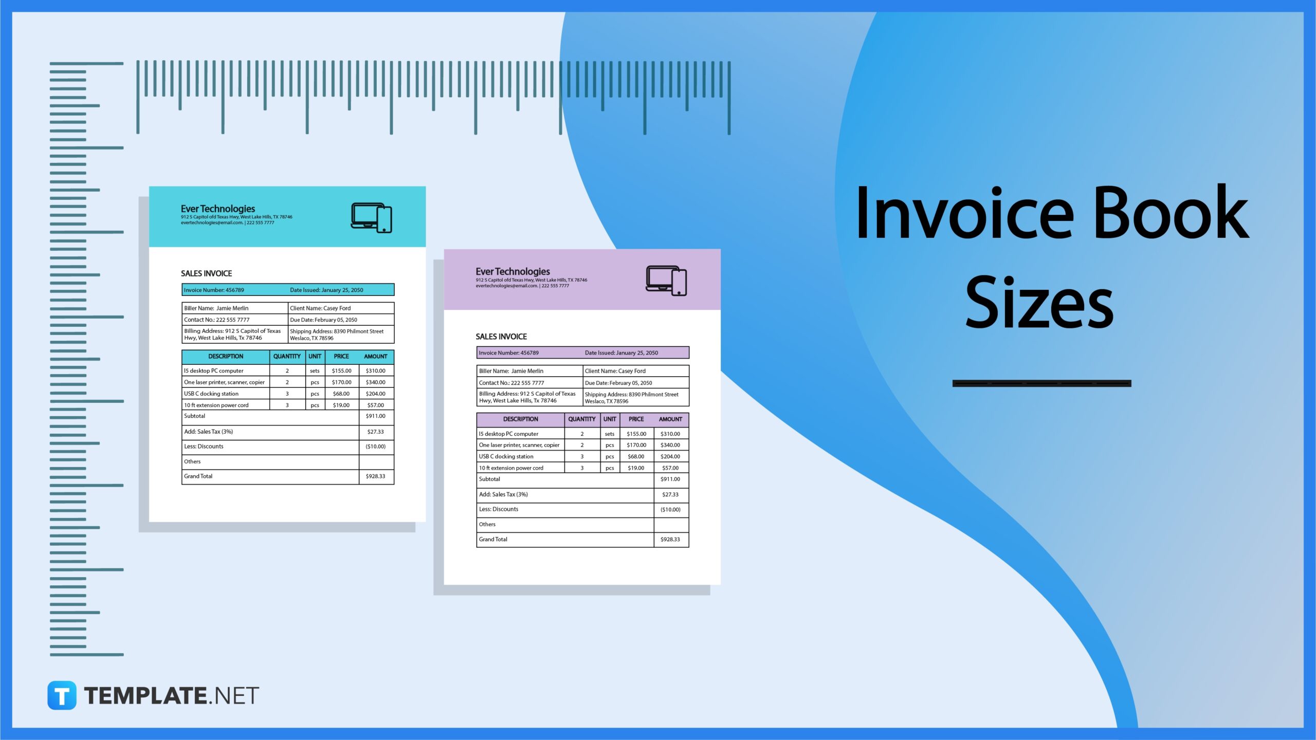 Invoice Book Size Dimension Inches Mm Cms Pixel