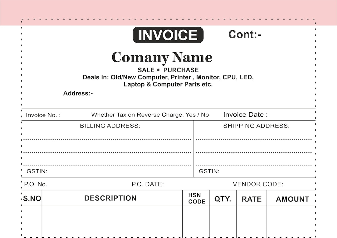 Invoice Editable Templet For GST Invoice GST Bill Format For Etsy Canada