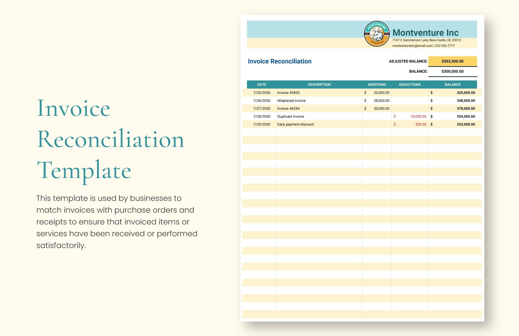 Invoice Reconciliation Template Google Sheets Excel Template