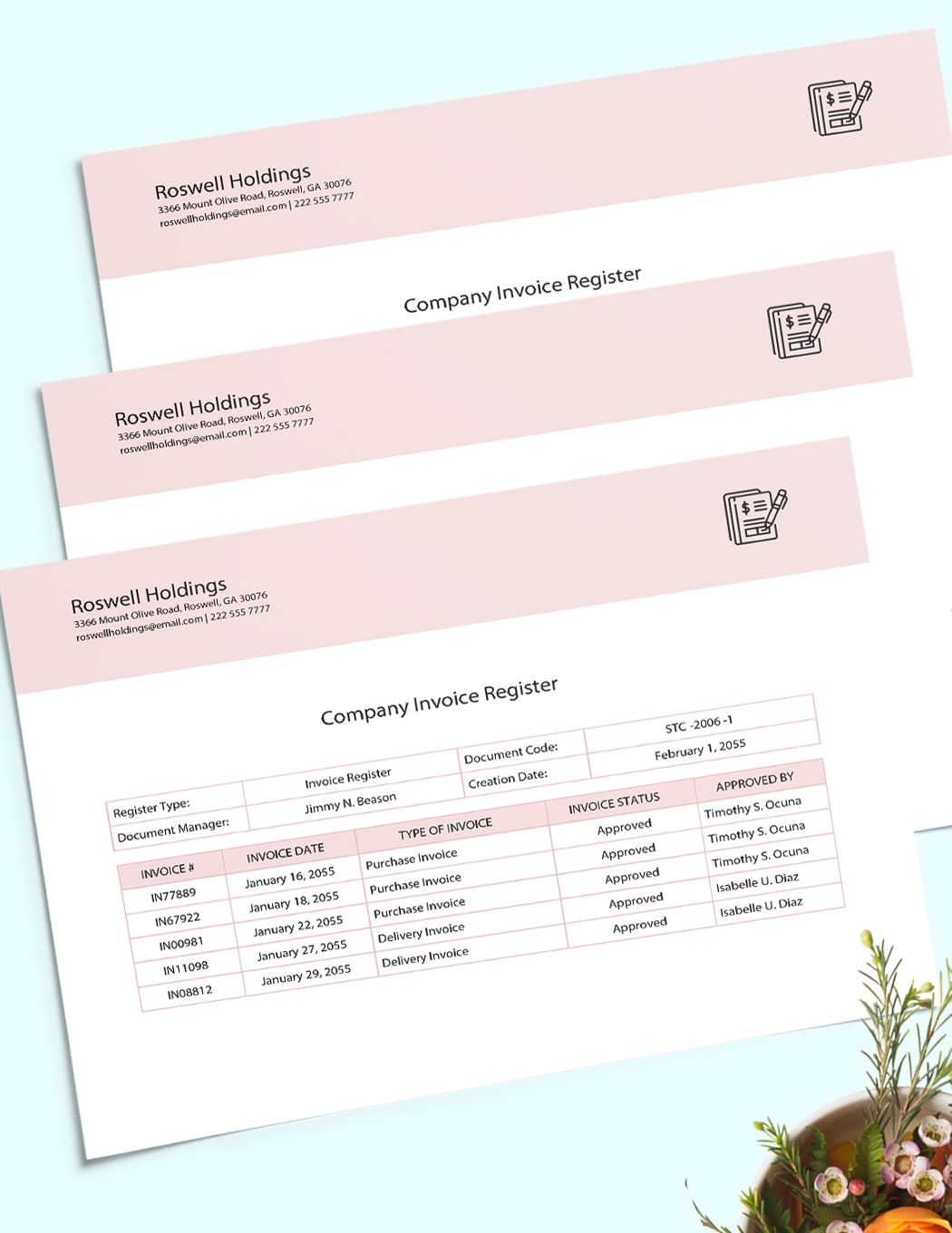Invoice Register Template Google Docs Word Template