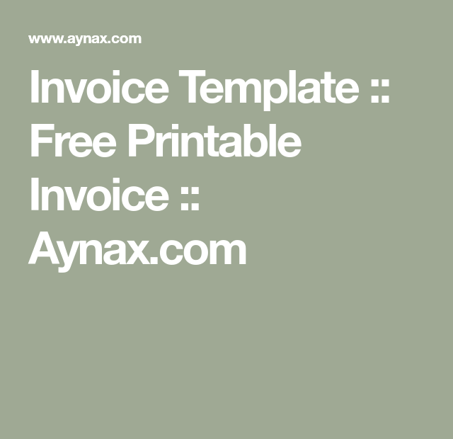 Invoice Template Free Printable Invoice Aynax Invoice