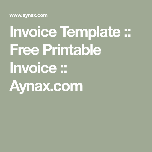 Invoice Template Free Printable Invoice Aynax Invoice 