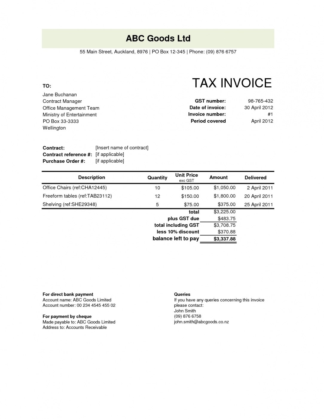 Invoice Template Nz Blank Invoice Template Tax Invoice Template For New 