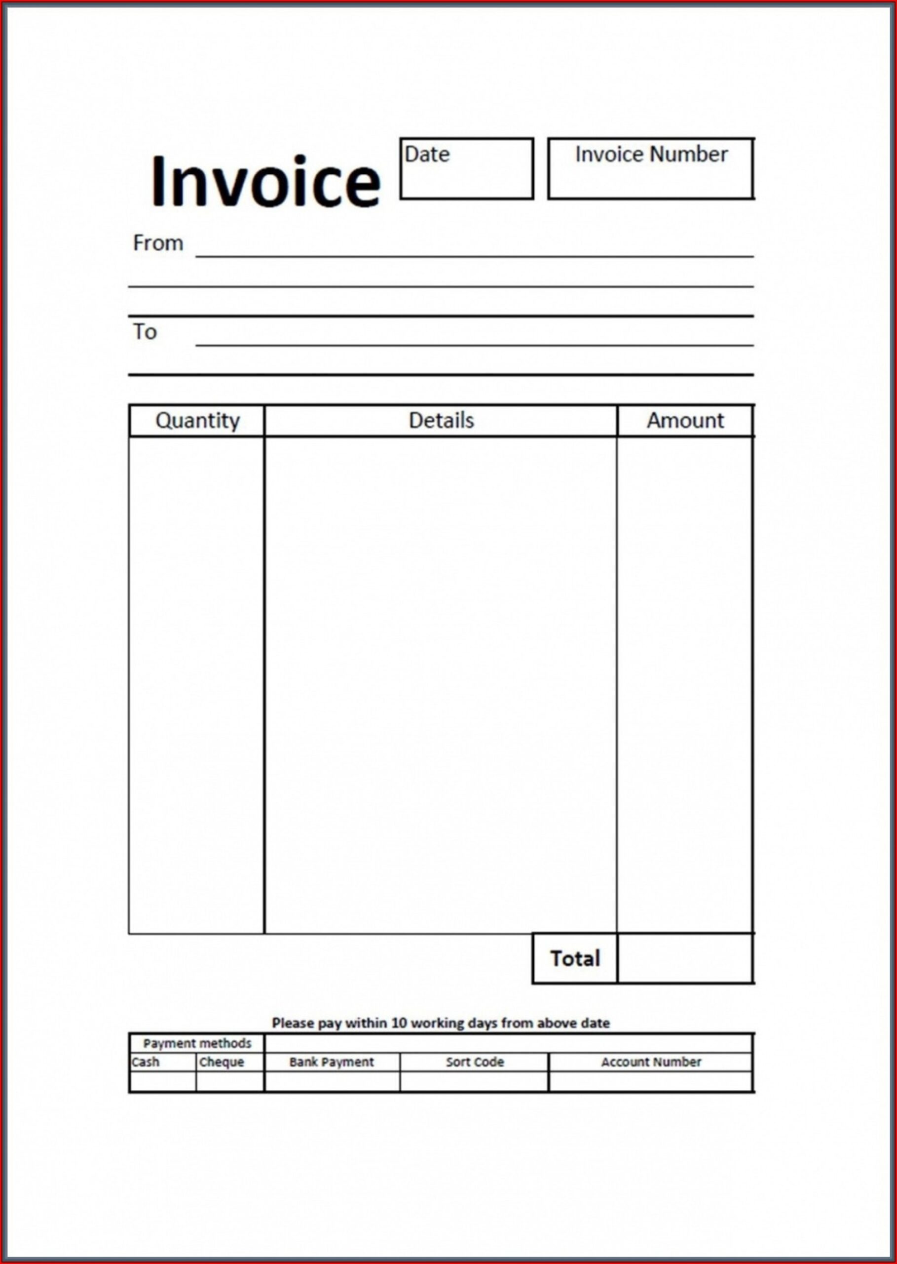 Invoice Template Printable