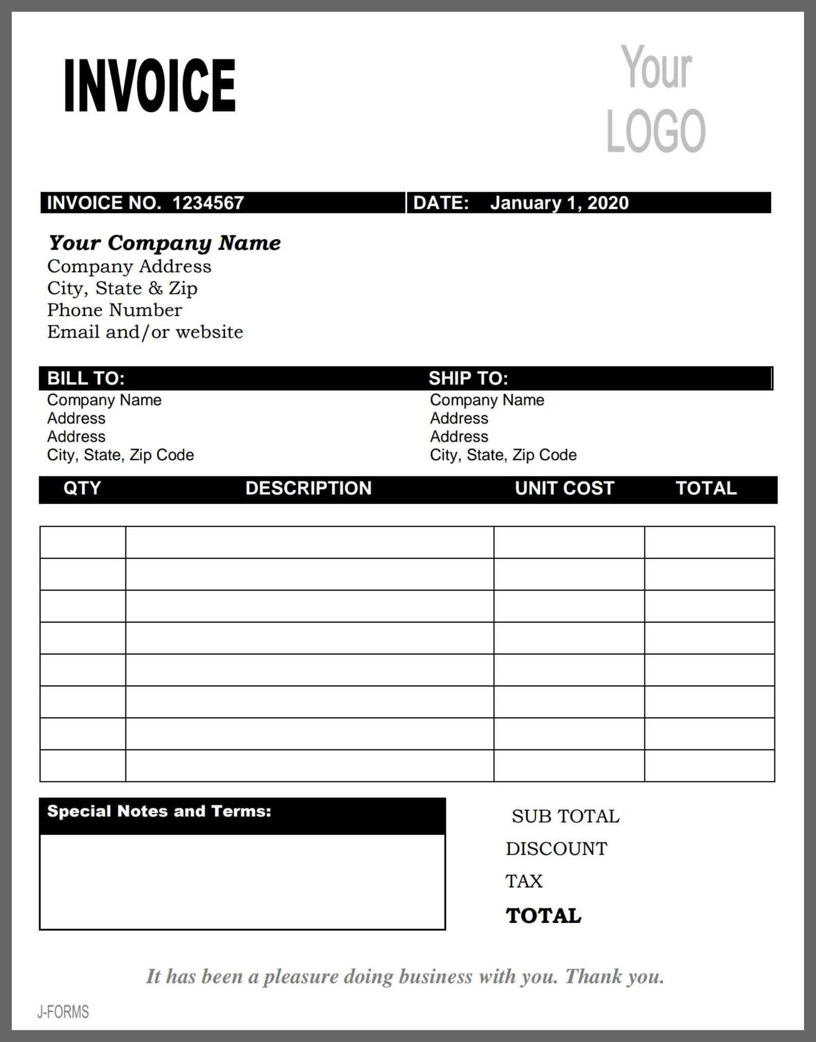 Invoice Template Printable Invoice Template Printable