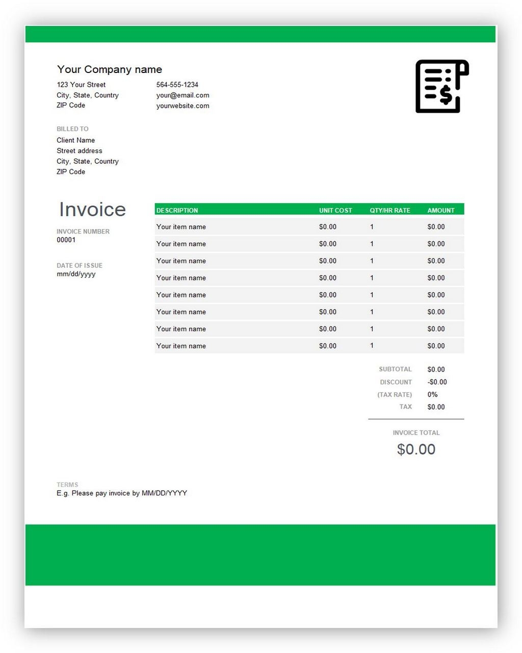 Invoice Templates For Quickbooks Invoice