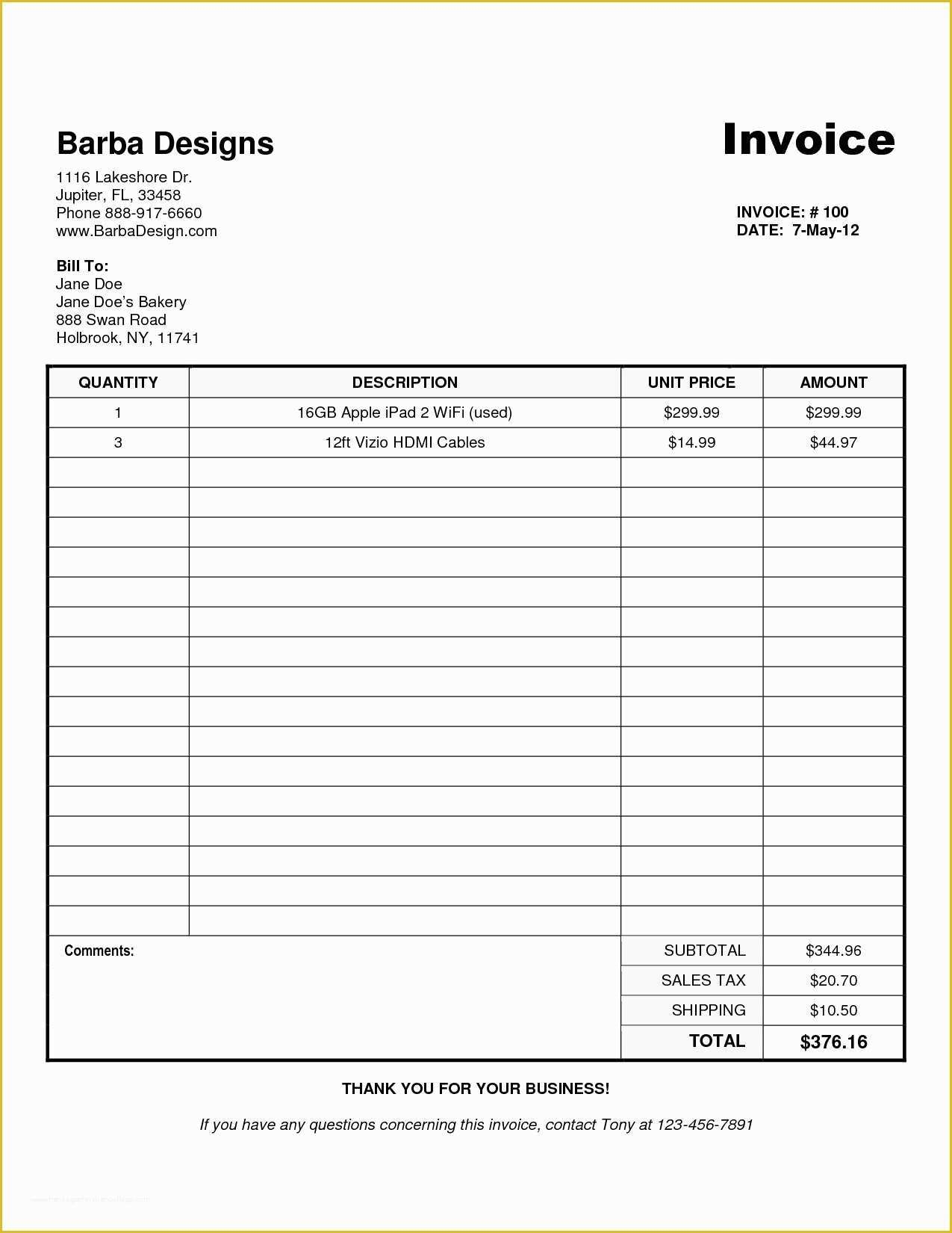 Invoice Templates Printable Free Word Doc Of Free Uk Invoice Template 