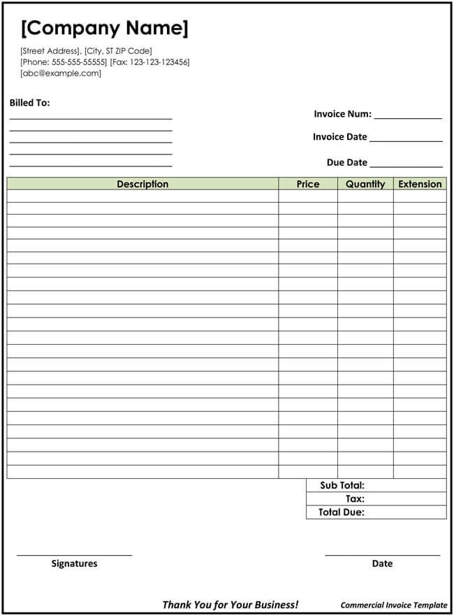 Invoice Templates Printable Free Word Doc Stickersmaz