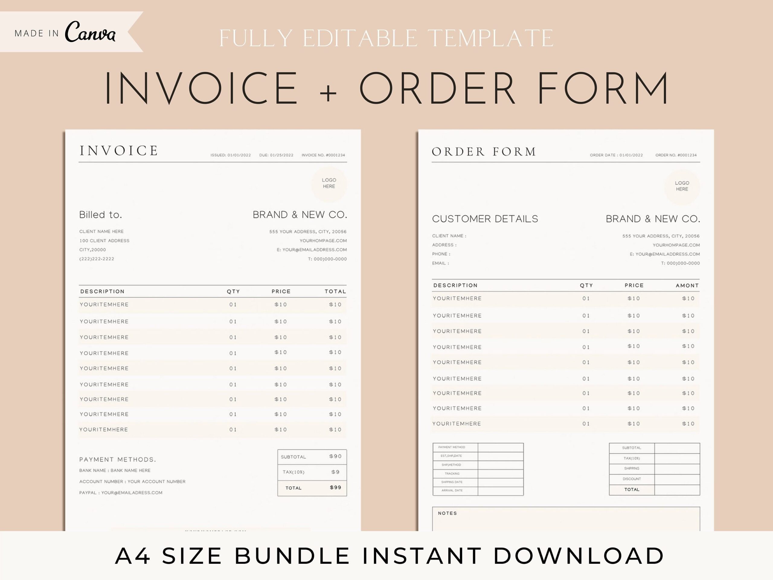 Invoice Templets Editable Pdf Invoice Printable Custom Invoice Templet 