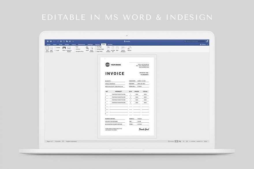 Invoice Templets Editable Pdf Invoice Printable Custom Invoice Templet 