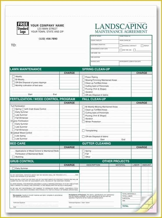 Lawn Care Contract Template Free Of Free Printable Lawn Service 