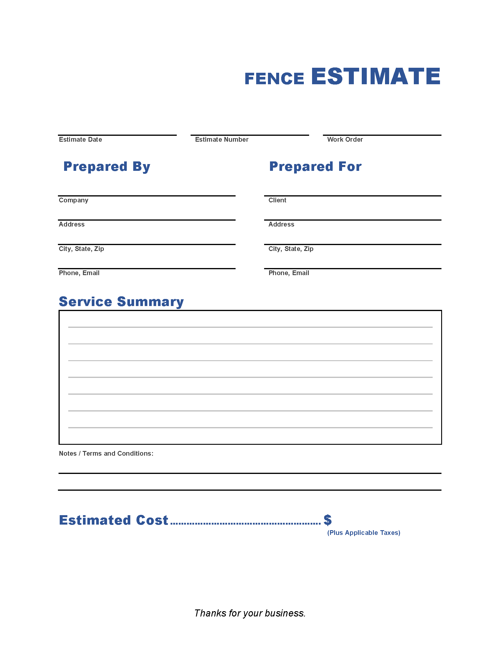 Marine Repair Estimate Form Printable Printable Forms Free Online