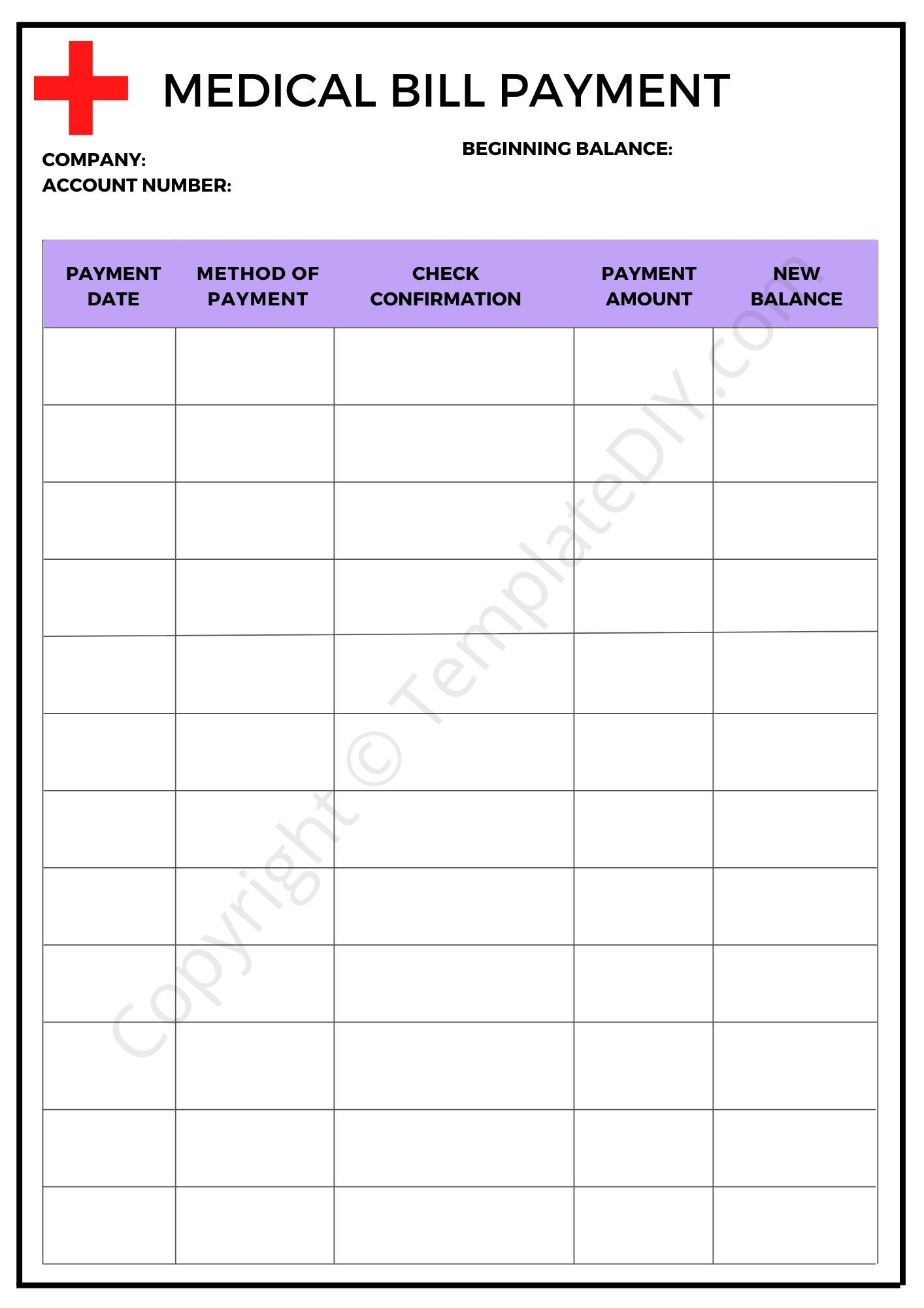 Medical Bill Tracker Template Printable In Pdf Excel Bill Tracker 