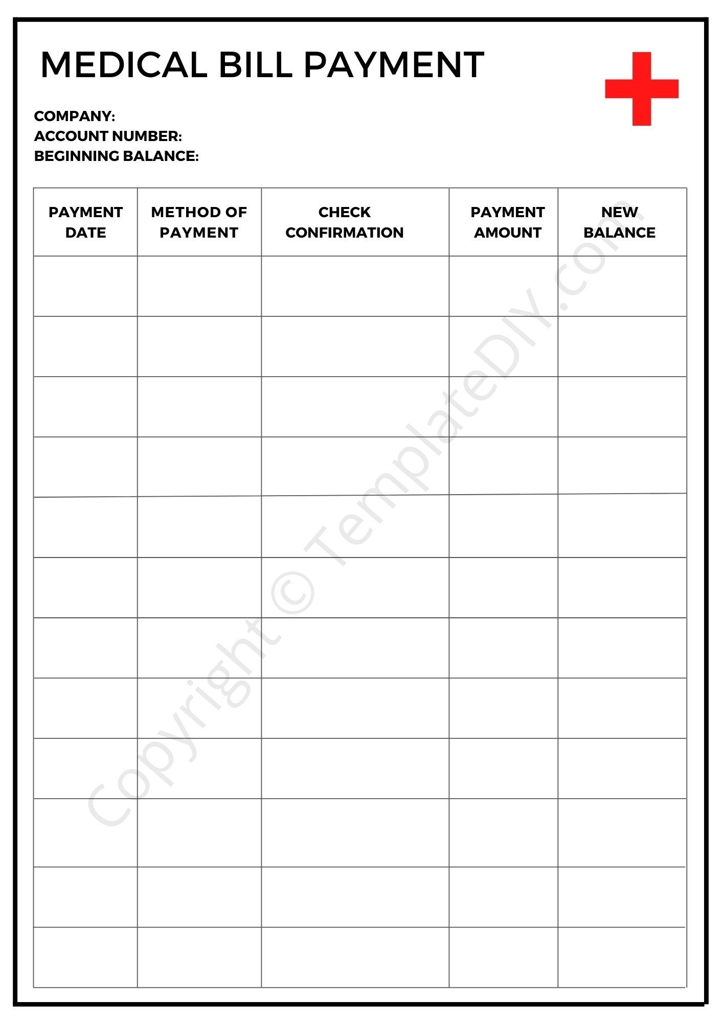 Medical Bill Tracker Template Printable Pdf And Excel Medical Coding 