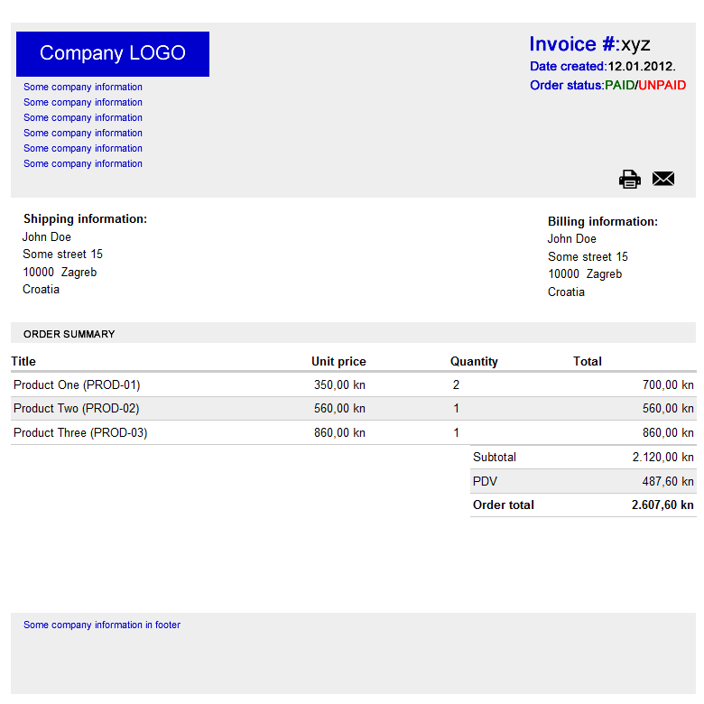 Merge In Features From Commerce invoice receipt Module 1357776 