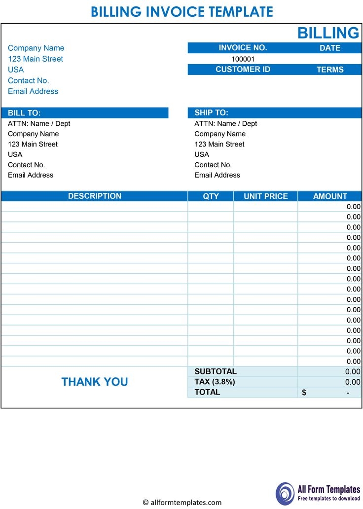 Online Fill In Printable Invoice Forms Printable Forms Free Online