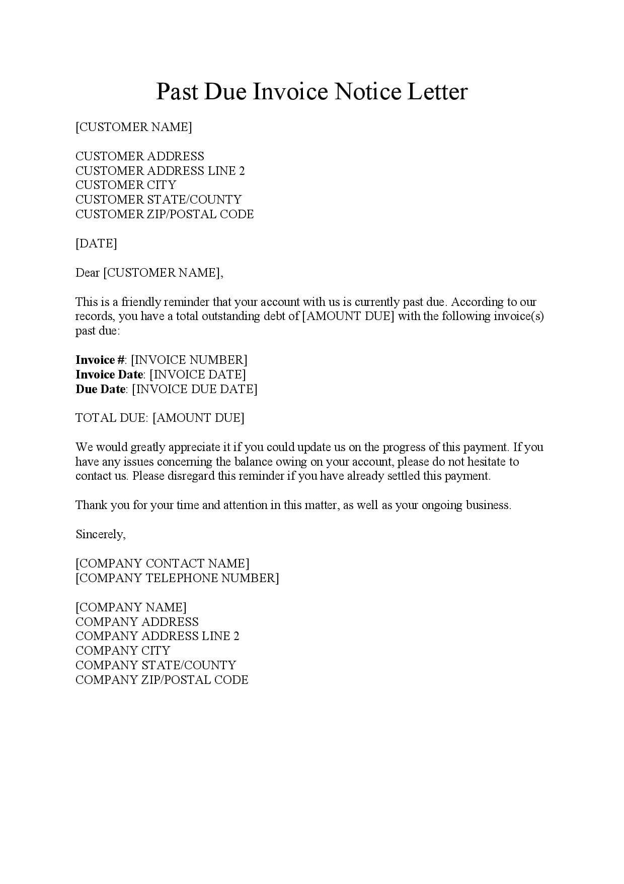 Past Due Invoice Letter Template Free Download Easy Legal Docs