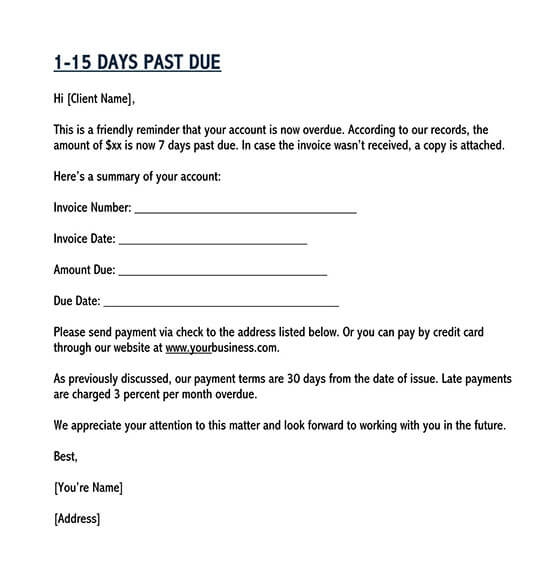 Past Due Invoice Notice Invoice