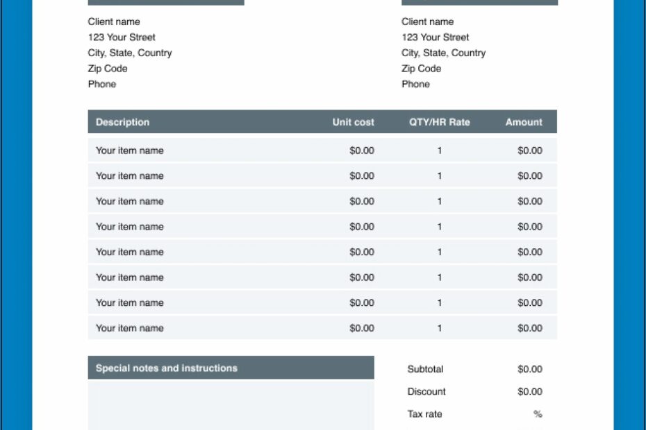 Pdf Printable Fillable Invoice Template Invoice Template T Bilarasa