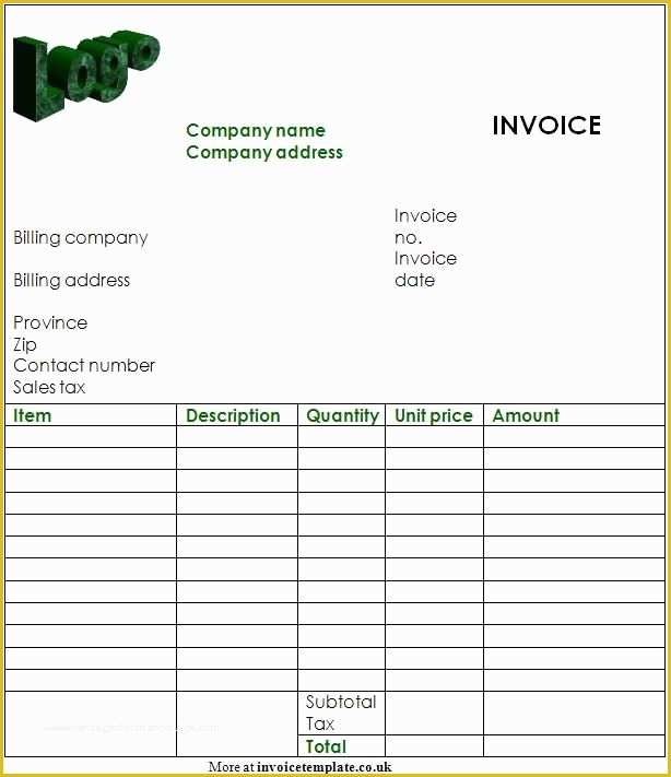 Pdf Self Employed Printable Invoice Template Regkery